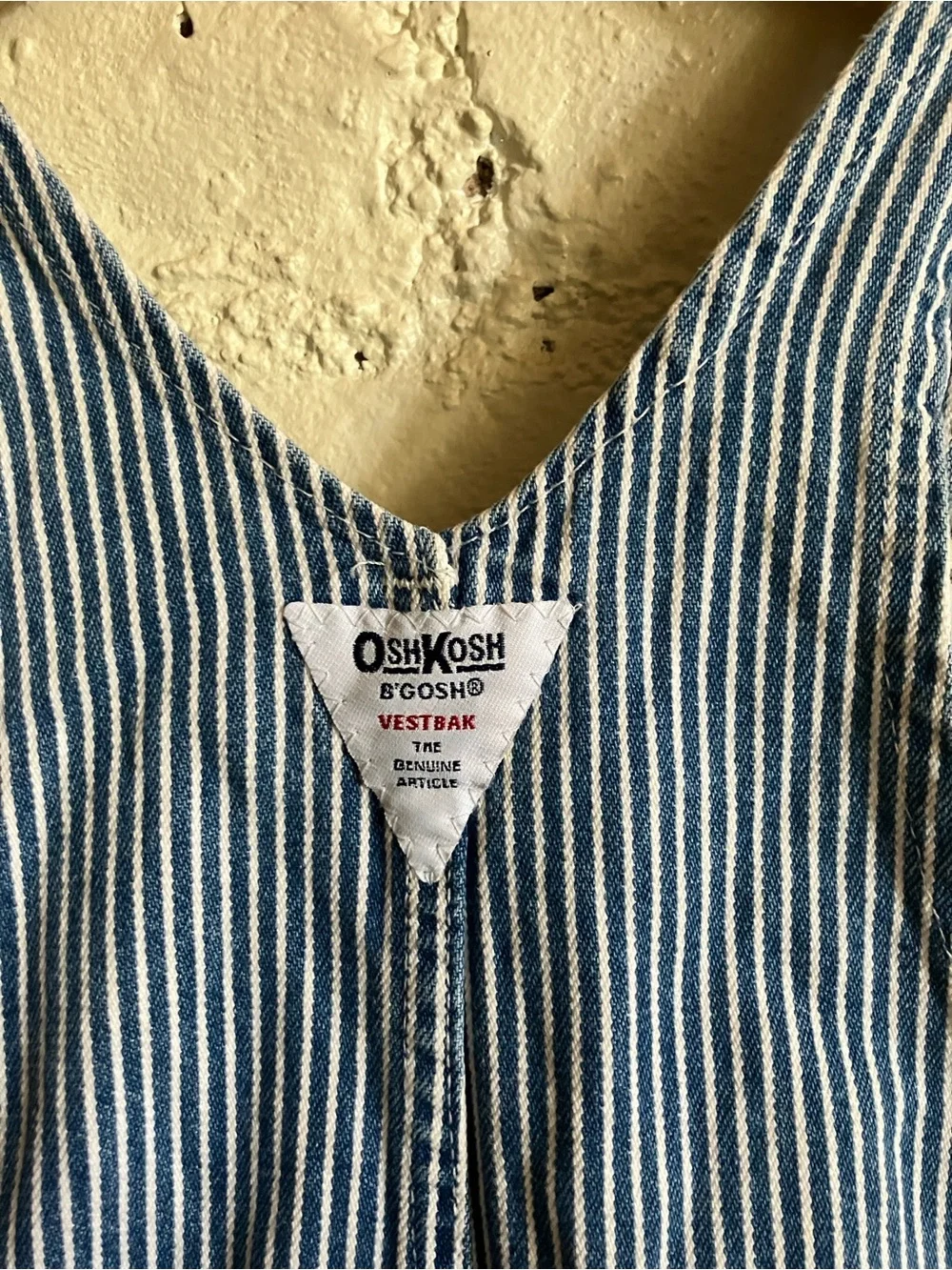 Vintage OshKosh B’gosh Vestbak hickory stripe overalls size 24 m